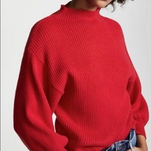 Anthropologie Line and Dot Bubble Sleeve Sweater